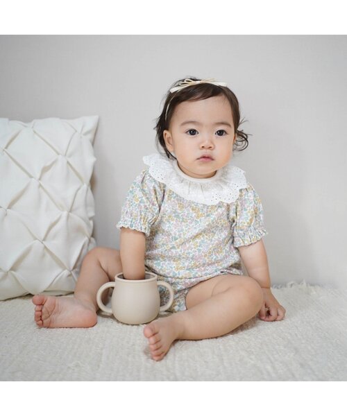 apres les cours（アプレレクール）の「衿フリルボディースーツ（ロンパース・キッズ・ブラック/その他3/アイボリー・80/70）」の5枚目の写真