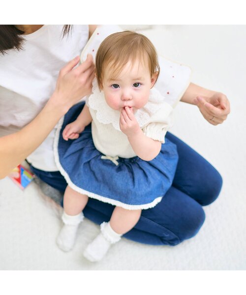 apres les cours（アプレレクール）の「衿フリルボディースーツ（ロンパース・キッズ・ブラック/その他3/アイボリー・80/70）」の9枚目の写真