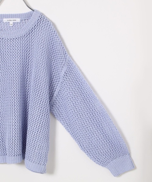 GLOBAL WORK(グローバルワーク)の「メッシュニットセット長袖/996539(ニット/セーター・キッズ・アイボリー/ブルー・120cm/130cm/140cm/150cm/160cm/170cm)」の3枚目の写真