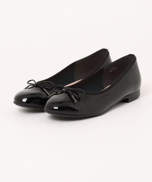 Bridget Birkin(ブリジットバーキン)の「【Bridget Birkin】ラウンドトゥリボンレインフラットパンプス(544010)(レインシューズ・レディース・ブラック/ベージュ/ライトベージュ・22.5/23/23.5/24/24.5)」の2枚目の写真