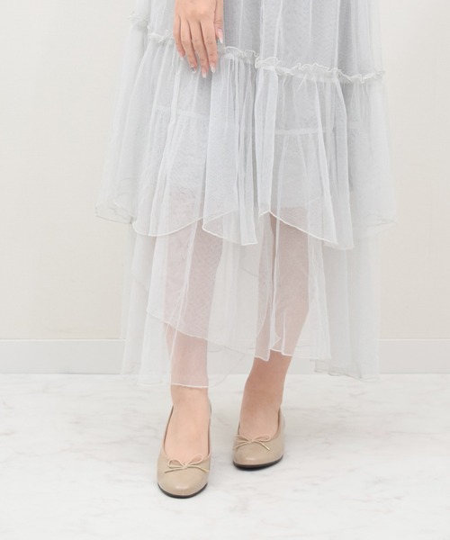 セール】【Bridget Birkin】ラウンドトゥリボンレインフラットパンプス