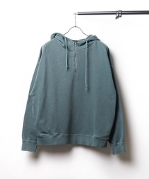 B.I.D. | 《ピグメント加工 裏毛スウェットハーフジップパーカー(パーカー)