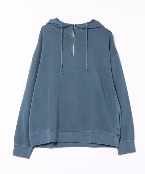 B.I.D.（ビーアイディー）の「《ピグメント加工 裏毛スウェットハーフジップパーカー（パーカー・レディース・ブラック/ブルー/グリーン・LARGE/MEDIUM）」の7枚目の写真