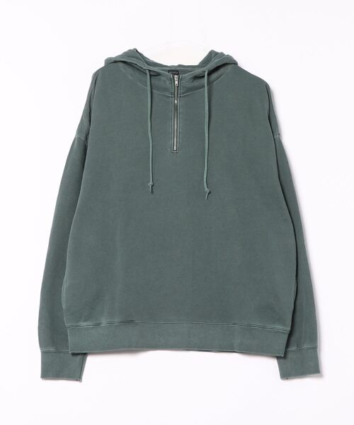 B.I.D.（ビーアイディー）の「《ピグメント加工 裏毛スウェットハーフジップパーカー（パーカー・レディース・ブラック/ブルー/グリーン・LARGE/MEDIUM）」の6枚目の写真