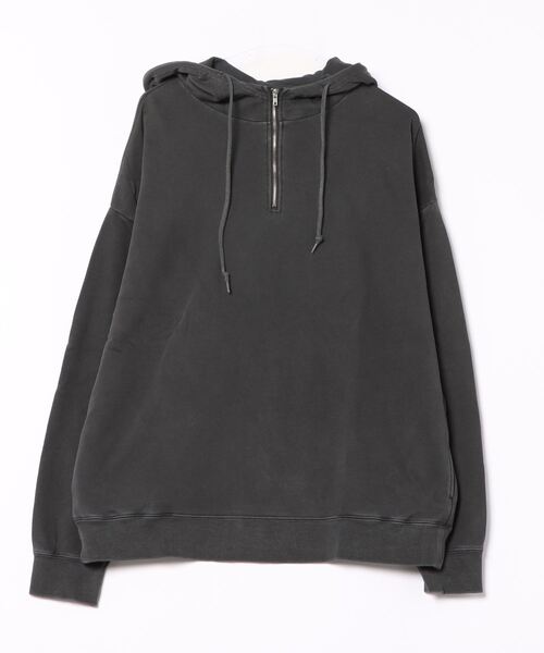 B.I.D.（ビーアイディー）の「《ピグメント加工 裏毛スウェットハーフジップパーカー（パーカー・レディース・ブラック/ブルー/グリーン・LARGE/MEDIUM）」の5枚目の写真