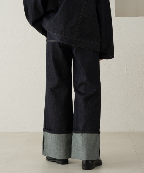 selle glant(セレグランテ)の「ROLL UP BAGGY DENIM PANTS/ロールアップバギーデニムパンツ(デニムパンツ・メンズ・ブラック/インディゴブルー/ブルー系/ブラック系/サックスブルー・LARGE/MEDIUM/SMALL)」の17枚目の写真