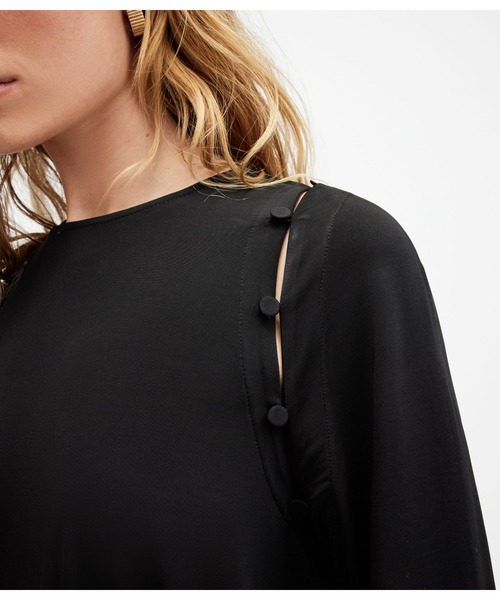 ALLSAINTS(オールセインツ)の「SUSANNAH REMOVABLE SLEEVE MAXI DRESS | SUSANNAH リムーバブル スリーブ マキシ ドレス・ワンピース(ワンピース・レディース・ブラック・8/4/6/2/10)」の7枚目の写真