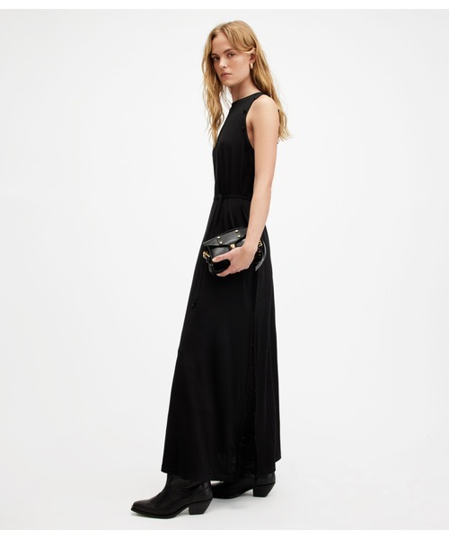 ALLSAINTS(オールセインツ)の「SUSANNAH REMOVABLE SLEEVE MAXI DRESS | SUSANNAH リムーバブル スリーブ マキシ ドレス・ワンピース(ワンピース・レディース・ブラック・8/4/6/2/10)」の6枚目の写真