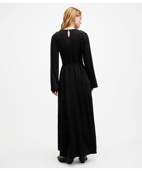 ALLSAINTS(オールセインツ)の「SUSANNAH REMOVABLE SLEEVE MAXI DRESS | SUSANNAH リムーバブル スリーブ マキシ ドレス・ワンピース(ワンピース・レディース・ブラック・8/4/6/2/10)」の4枚目の写真