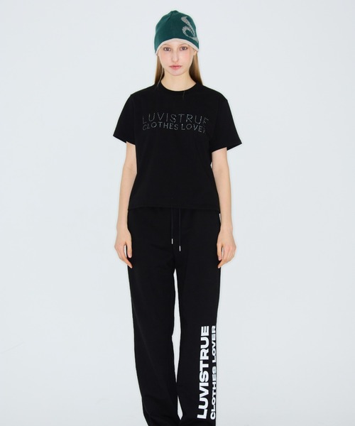 LUVISTRUE(ラヴイズトゥルー)の「HOTFIX BASIC TEE(Tシャツ/カットソー・レディース・ホワイト/ブラック・FREE)」の3枚目の写真