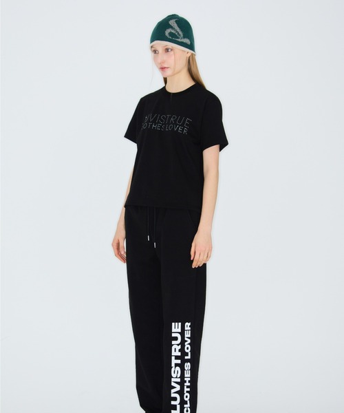 LUVISTRUE(ラヴイズトゥルー)の「HOTFIX BASIC TEE(Tシャツ/カットソー・レディース・ホワイト/ブラック・FREE)」の4枚目の写真