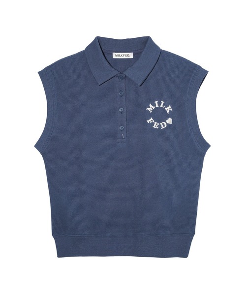 MILK ポロシャツ セール】WAFFLE SLEEVELESS TOP（ポロシャツ）｜MILKFED