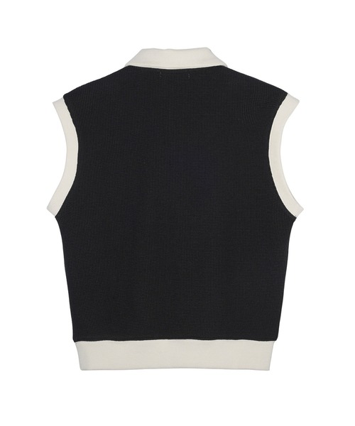 MILKFED.（ミルクフェド）の「WAFFLE SLEEVELESS TOP（ポロシャツ・レディース・オフホワイト/ブラック/ネイビー・ONE SIZE）」の5枚目の写真