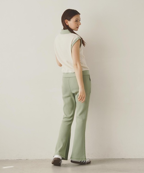 MILKFED.（ミルクフェド）の「WAFFLE SLEEVELESS TOP（ポロシャツ・レディース・オフホワイト/ブラック/ネイビー・ONE SIZE）」の15枚目の写真