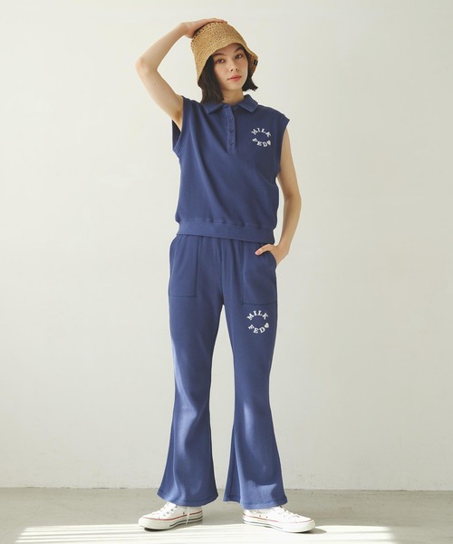 MILKFED.（ミルクフェド）の「WAFFLE SLEEVELESS TOP（ポロシャツ・レディース・オフホワイト/ブラック/ネイビー・ONE SIZE）」の16枚目の写真