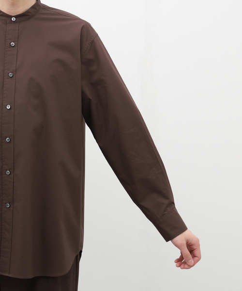 EDIFICE LA BOUCLE(エディフィスラブークル)の「【LA BOUCLE / ラブ―クル】120/2SUVIN タイプライター バンドカラーシャツ(シャツ/ブラウス・メンズ・ホワイト/ライトグレー/ブラウン・MEDIUM/LARGE)」の10枚目の写真