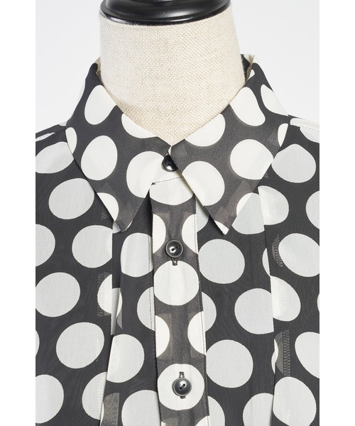 ドット柄 シフォン シャツワンピース 楽天市場】2color レディース ドット柄ロングシャツワンピース ドット