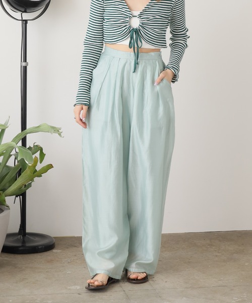 AO2（アオズ）の「Sheer Curved Pants / シアーカーブパンツ（スラックス・レディース・ブラック/ホワイト/グリーン・M/L）」の18枚目の写真