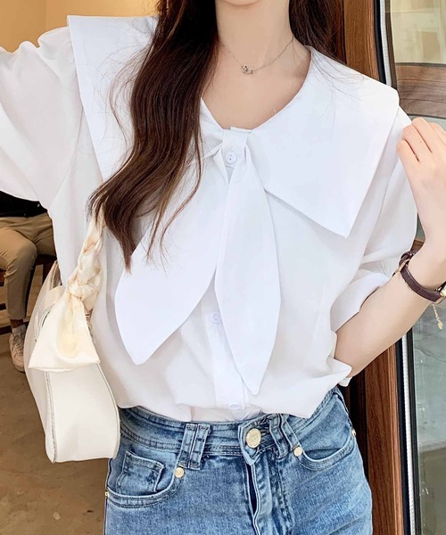 セール】ボウタイマリンブラウス（シャツ/ブラウス）｜frunco