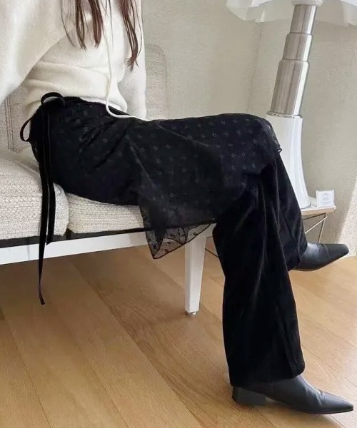 SEN TOKYO(セントーキョー)の「いつものコーデに一癖。レースレイヤード巻きスカート(スカート・レディース・ブラック/ホワイト・FREE)」の11枚目の写真