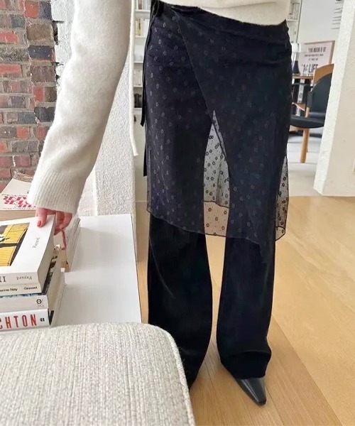 SEN TOKYO(セントーキョー)の「いつものコーデに一癖。レースレイヤード巻きスカート(スカート・レディース・ブラック/ホワイト・FREE)」の12枚目の写真