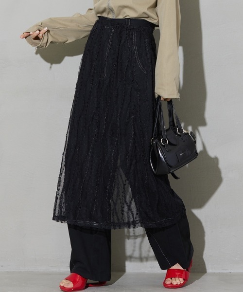 SEN TOKYO(セントーキョー)の「いつものコーデに一癖。レースレイヤード巻きスカート(スカート・レディース・ブラック/ホワイト・FREE)」の15枚目の写真