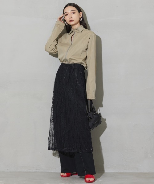 SEN TOKYO(セントーキョー)の「いつものコーデに一癖。レースレイヤード巻きスカート(スカート・レディース・ブラック/ホワイト・FREE)」の16枚目の写真