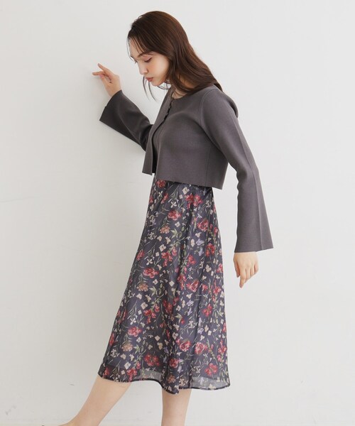 ★4／29限定★indexカーディガンSET シアーフラワーワンピース３点セット ☆4／29限定☆indexカーディガンSET シアーフラワーワンピース3
