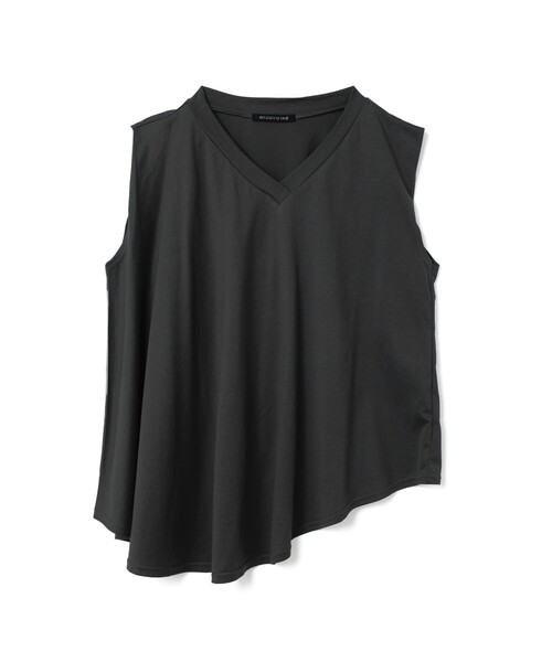 mizuiroind（ミズイロインド）の「mizuiro ind Vネック アシンメトリー ノースリーブ プルオーバー（Tシャツ/カットソー・レディース・ライトブルー/ブラック/オフホワイト/ブルー/グレー・FREE）」の2枚目の写真