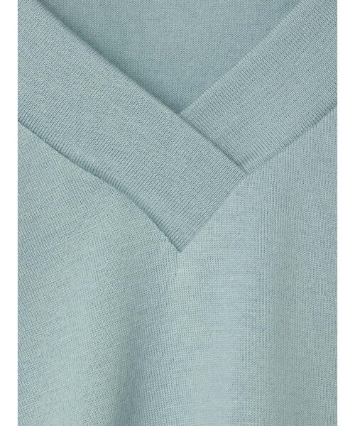 mizuiroind（ミズイロインド）の「mizuiro ind Vネック アシンメトリー ノースリーブ プルオーバー（Tシャツ/カットソー・レディース・ライトブルー/ブラック/オフホワイト/ブルー/グレー・FREE）」の8枚目の写真