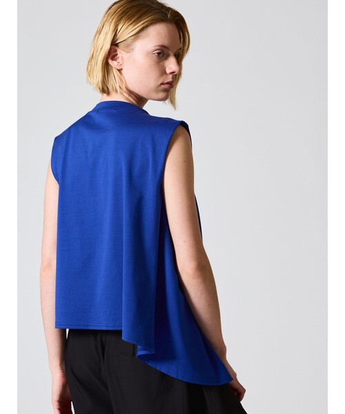 mizuiroind（ミズイロインド）の「mizuiro ind Vネック アシンメトリー ノースリーブ プルオーバー（Tシャツ/カットソー・レディース・ライトブルー/ブラック/オフホワイト/ブルー/グレー・FREE）」の14枚目の写真