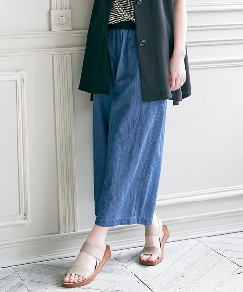 ikka（イッカ）の「麻混ベルト付きワイドパンツ（その他パンツ・レディース・ブルー/カーキオリーブ/ネイビー/ベージュ・M/L/S）」の20枚目の写真