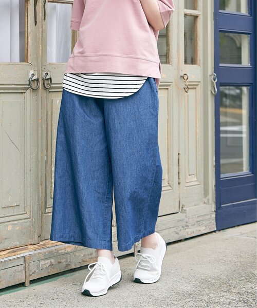 ikka（イッカ）の「麻混ベルト付きワイドパンツ（その他パンツ・レディース・ブルー/カーキオリーブ/ネイビー/ベージュ・M/L/S）」の21枚目の写真
