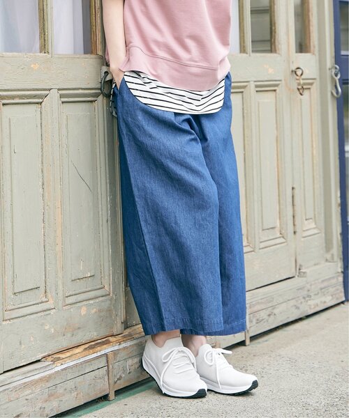 ikka（イッカ）の「麻混ベルト付きワイドパンツ（その他パンツ・レディース・ブルー/カーキオリーブ/ネイビー/ベージュ・M/L/S）」の18枚目の写真