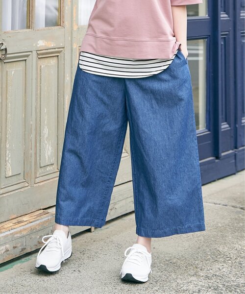 ikka（イッカ）の「麻混ベルト付きワイドパンツ（その他パンツ・レディース・ブルー/カーキオリーブ/ネイビー/ベージュ・M/L/S）」の17枚目の写真
