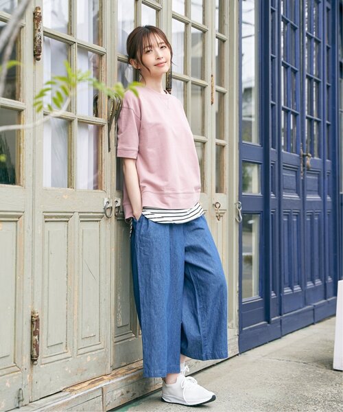 ikka（イッカ）の「麻混ベルト付きワイドパンツ（その他パンツ・レディース・ブルー/カーキオリーブ/ネイビー/ベージュ・M/L/S）」の15枚目の写真