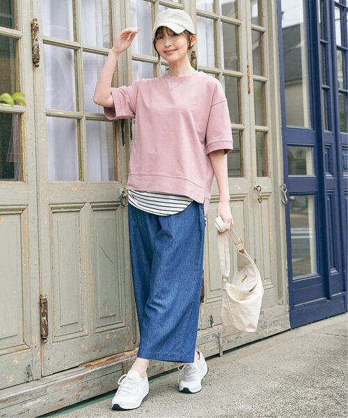 ikka（イッカ）の「麻混ベルト付きワイドパンツ（その他パンツ・レディース・ブルー/カーキオリーブ/ネイビー/ベージュ・M/L/S）」の14枚目の写真