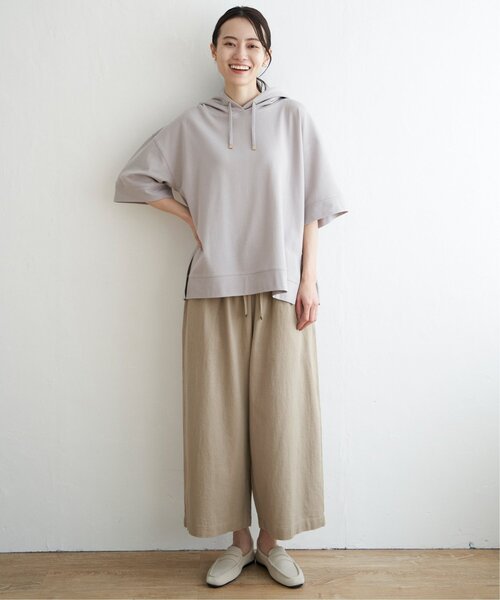 ikka（イッカ）の「麻混ベルト付きワイドパンツ（その他パンツ・レディース・ブルー/カーキオリーブ/ネイビー/ベージュ・M/L/S）」の16枚目の写真