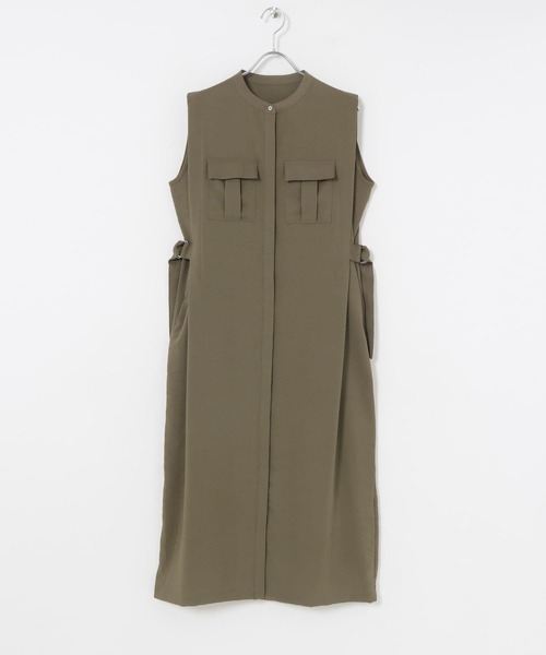 URBAN RESEARCH（アーバンリサーチ）の「サイドベルトジレワンピース（ワンピース・レディース・ブラック/カーキ・FREE）」の6枚目の写真
