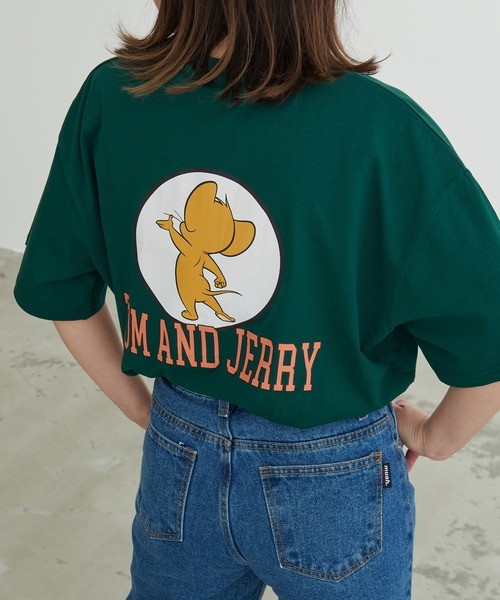 Tom&Jerry(トムアンドジェリー)の「『TOM&JERRY/トムアンドジェリー』オーバーサイズ半袖Tシャツ(Tシャツ/カットソー・メンズ・ホワイト/ベージュ系1/ブラック系1/グリーン/ホワイト系1/チャコール/ネイビー/ベージュ・L/M/XL)」の7枚目の写真
