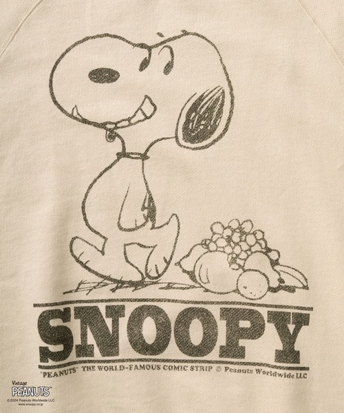 PEANUTS（ピーナッツ）の「【Fruit of the Loom/フルーツオブザルーム】PEANUTSコラボ キャラクター ヴィンテージイラストデザイン 半袖クルーネックスウェット/ビッグシルエット/オーバーサイズ（Tシャツ/カットソー・レディース・イエロー/ライム/アイボリー/サックスブルー/ライトピンク・S/M/L）」の9枚目の写真