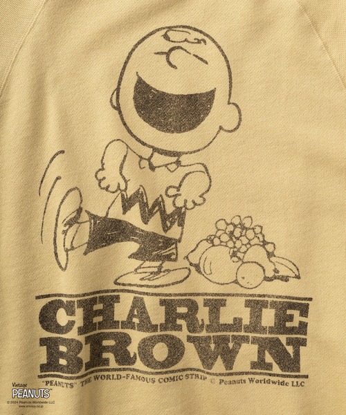 PEANUTS（ピーナッツ）の「【Fruit of the Loom/フルーツオブザルーム】PEANUTSコラボ キャラクター ヴィンテージイラストデザイン 半袖クルーネックスウェット/ビッグシルエット/オーバーサイズ（Tシャツ/カットソー・レディース・イエロー/ライム/アイボリー/サックスブルー/ライトピンク・S/M/L）」の6枚目の写真