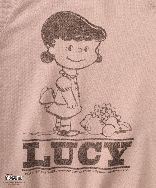 PEANUTS（ピーナッツ）の「【Fruit of the Loom/フルーツオブザルーム】PEANUTSコラボ キャラクター ヴィンテージイラストデザイン 半袖クルーネックスウェット/ビッグシルエット/オーバーサイズ（Tシャツ/カットソー・レディース・イエロー/ライム/アイボリー/サックスブルー/ライトピンク・S/M/L）」の19枚目の写真