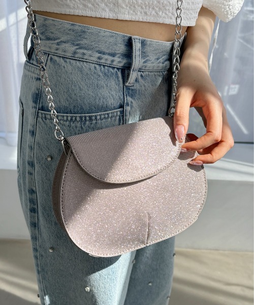 Heather（ヘザー）の「ラウンドミニラメBAG　119103（ショルダーバッグ・レディース・シルバー/ピンク・ONE SIZE）」の2枚目の写真