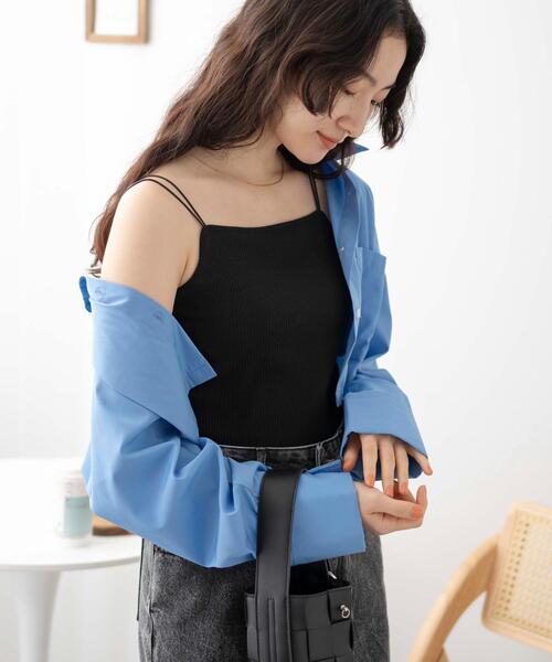 WEGO（ウィゴー）の「WEGO/nachumoreカップイン2ストラップキャミ（キャミソール・レディース・ホワイト/ブラック・MEDIUM/SMALL）」の11枚目の写真