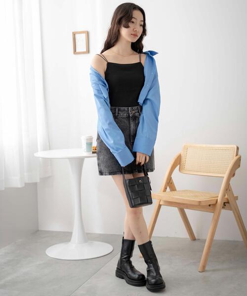 WEGO（ウィゴー）の「WEGO/nachumoreカップイン2ストラップキャミ（キャミソール・レディース・ホワイト/ブラック・MEDIUM/SMALL）」の12枚目の写真