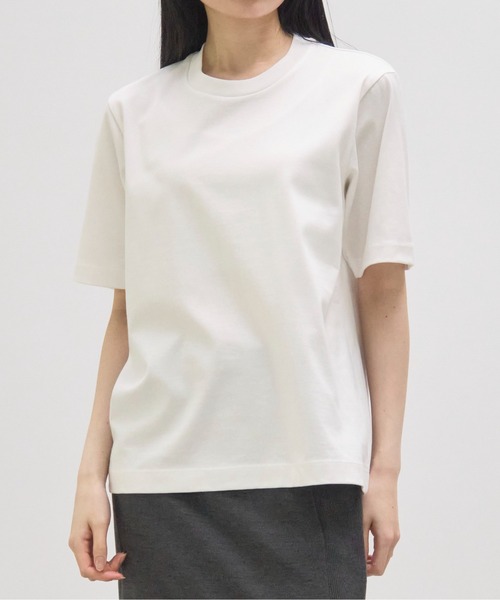 CINOH(チノ)の「【CINOH/チノ】別注 REFINA COMPACT TEE/リフィナコットンコンパクトTシャツ/シンプルTシャツ(Tシャツ/カットソー・レディース・グレー/ブルー/オフホワイト・36/38)」の17枚目の写真