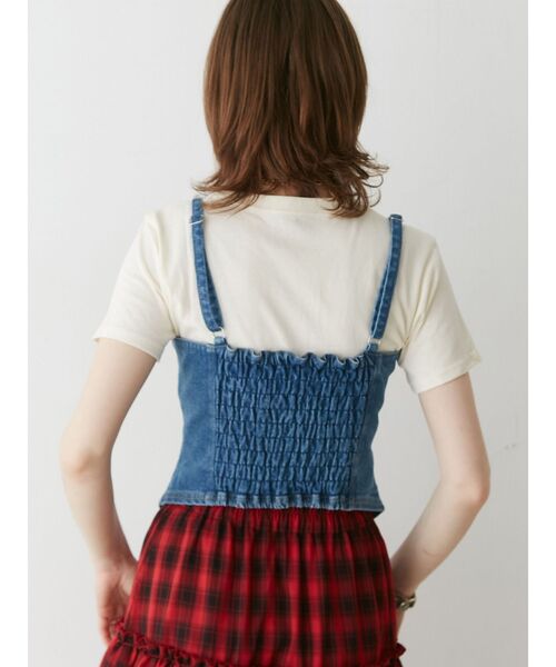 デニムビスチェ フロントボタン付き jouetie 45cacc6de1035d3bd5b7e3d28b90a7