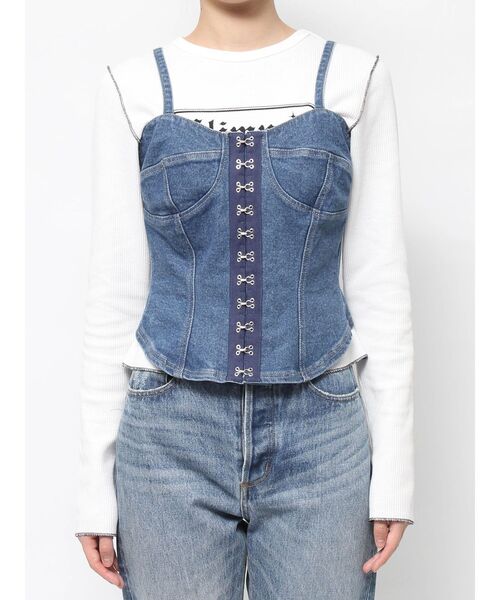 jouetie（ジュエティ）の「コルセットライクデニムビスチェ