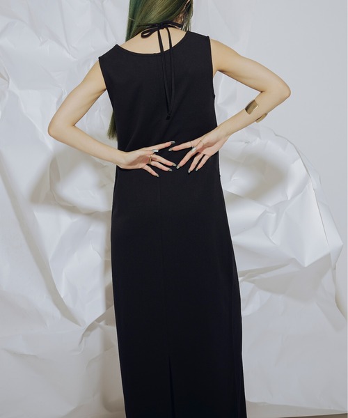 alexandrede paris Timelessエカイユ １．５cm べっ甲 Triangle cut out シアーコードワンピース（ワンピース）｜Ezick